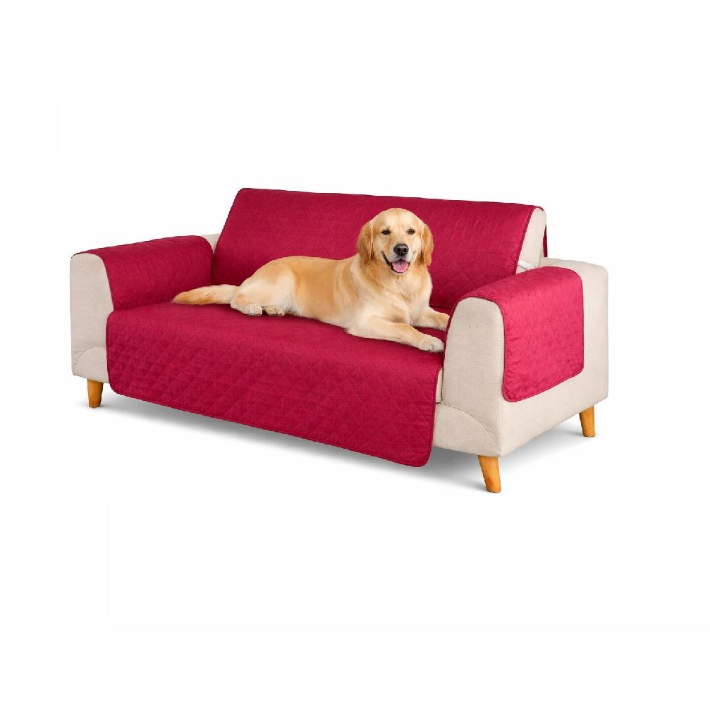 Funda forro para muebles de 3 cuerpos color rojo reversible